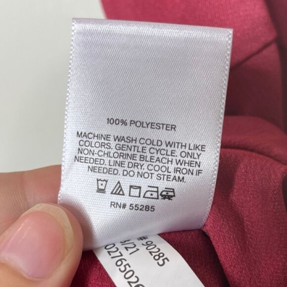 EXPRESS | Hot Pink Satin Style Knee Length Side Slit Skirt | Size L - Picture 7 of 9